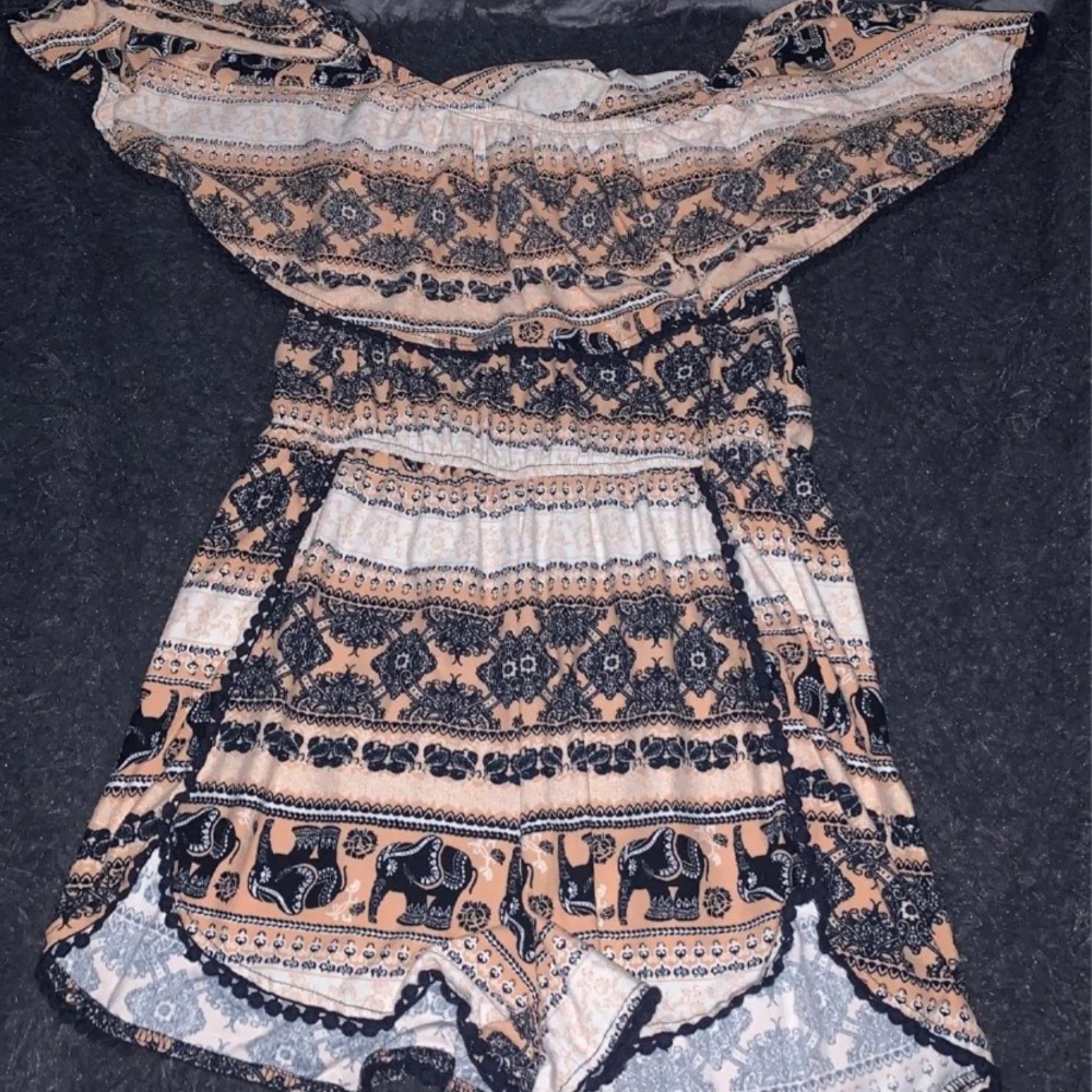 Elephant print romper
